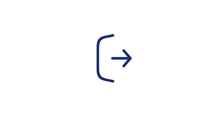 Et ikon av en halvsirkel med en pil som peker ut