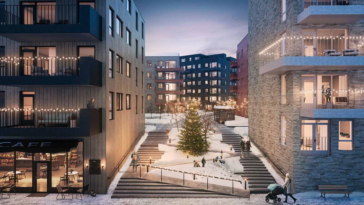Thon Eiendom Skåreløkka boligprosjekt nabolag fasade