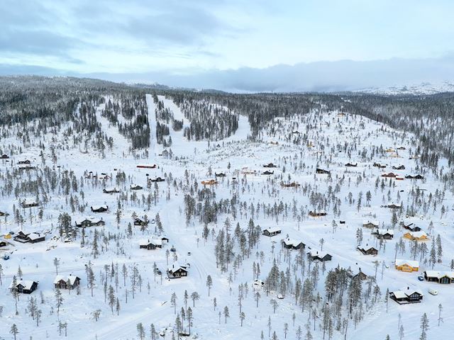 Utsikt fra hyttetomtene på Turufjell i Flå