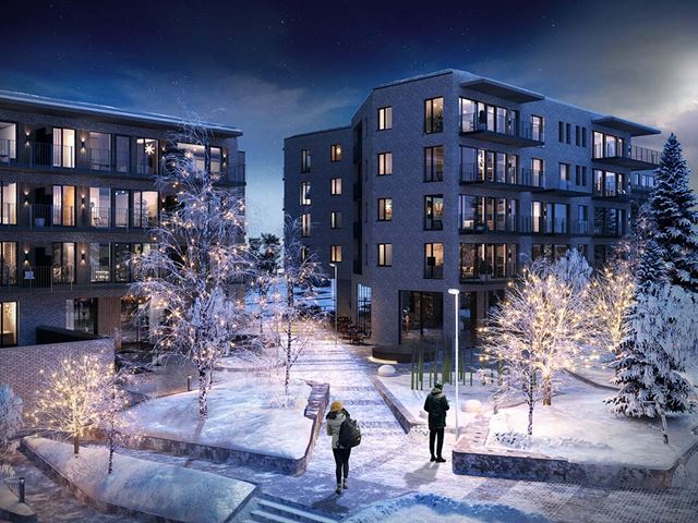 Illustrasjon av boligprosjektet Wessel Park i Vestby