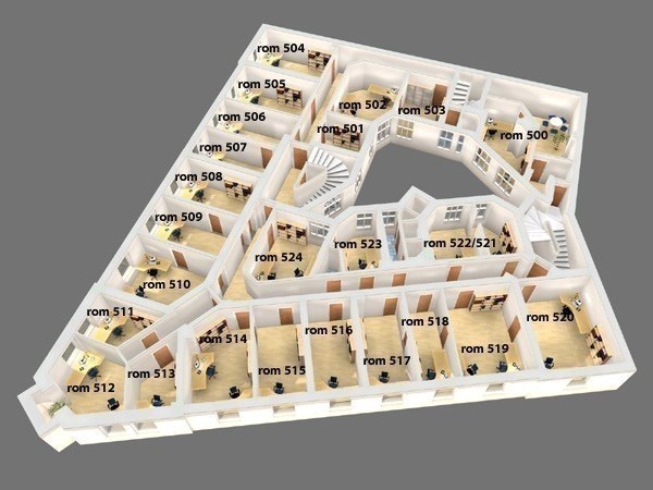 Planløsning 5.etg. Ledige kontorer 506/507, 515, 523
