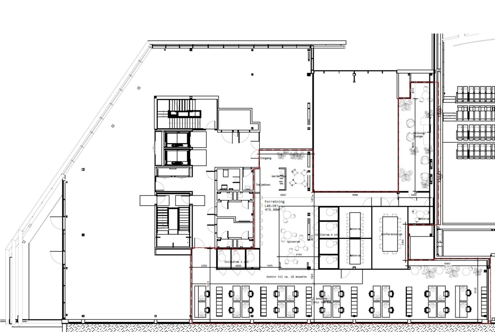 Forslag til planløsning for 5.etg