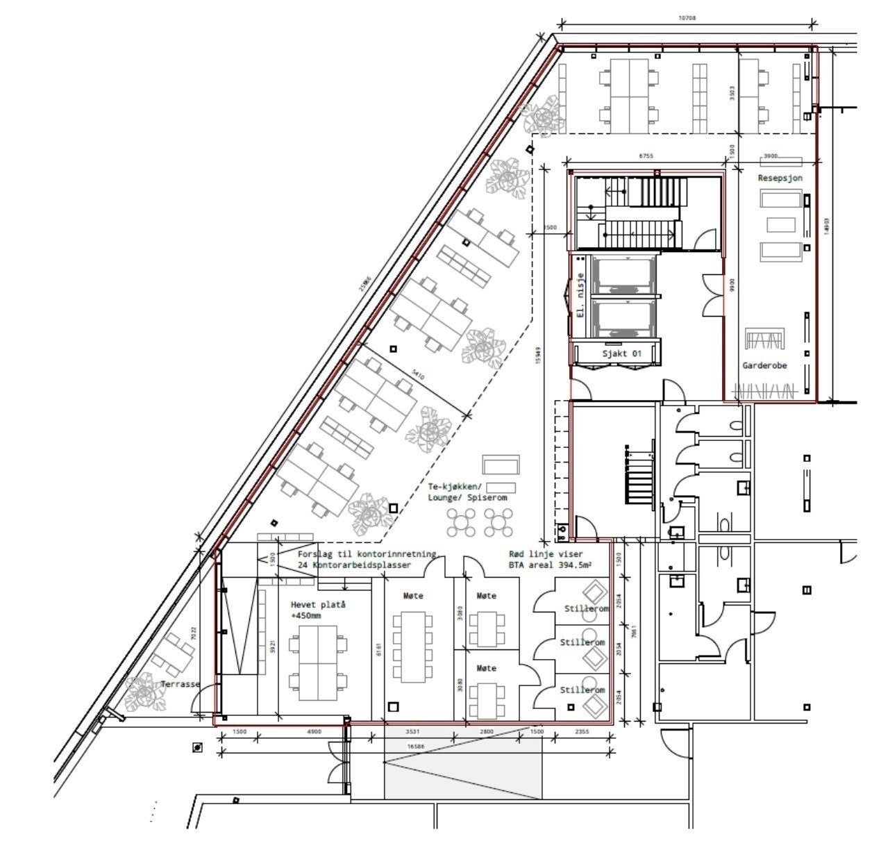 Forslag til planløsning for 4.etg
